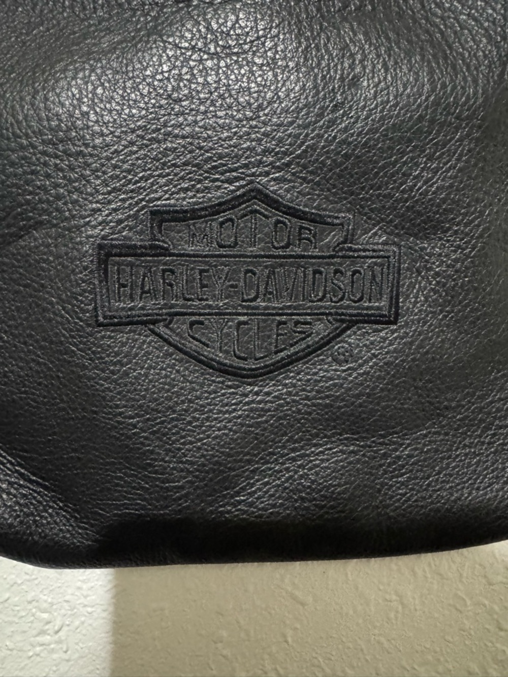 Harley Davidson black leather handbag purse